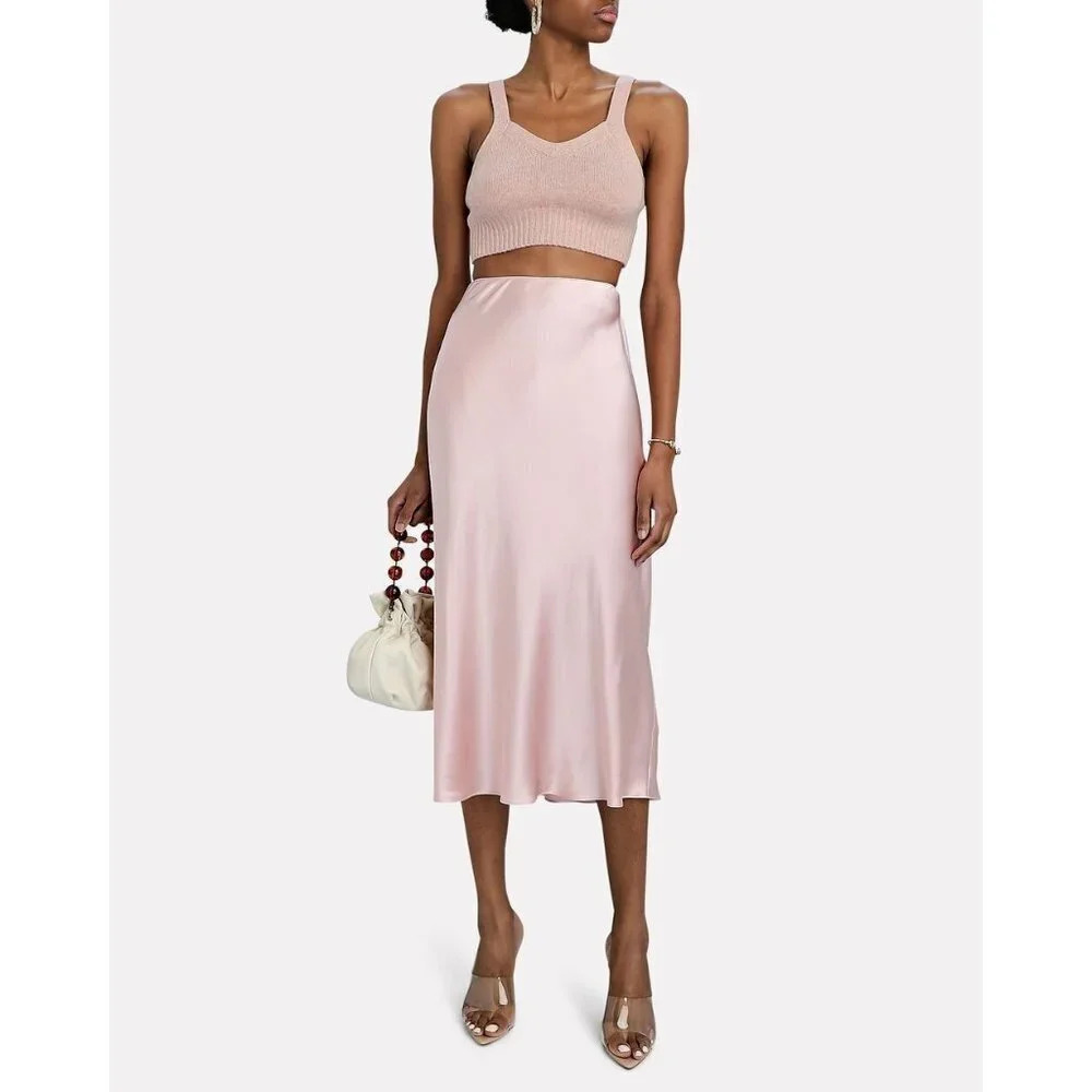 SABLYN Joyce Cashmere Ribbed Knit Top in Peony Pink XSmall New Mélange bralette